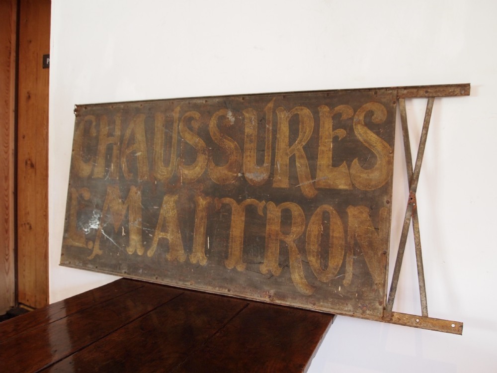 Sign French Shoe Shop 19th century large advertising c1860 View VIII