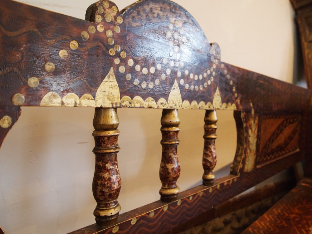 Bench box settle stunning original paint c1860 View III