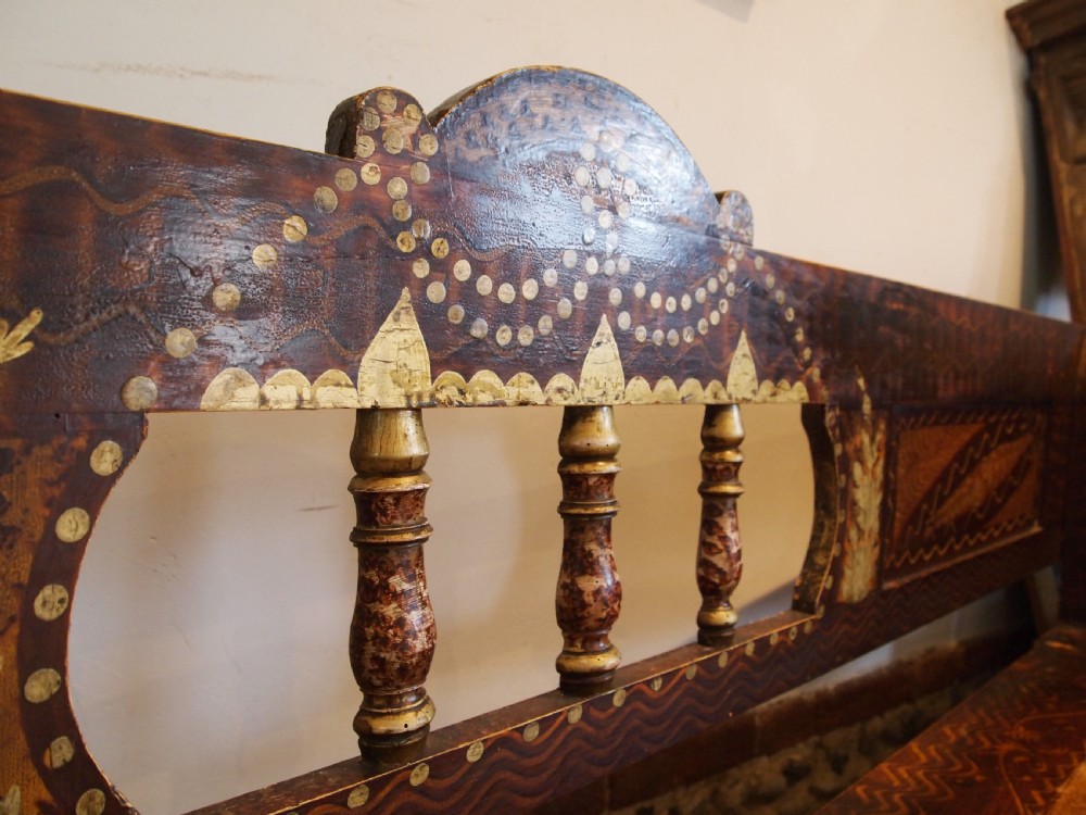 Bench box settle stunning original paint c1860 View VIII