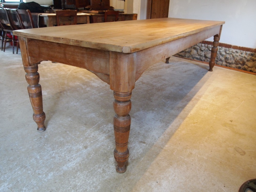 Table refectory farmhouse dining Victorian scrub top c1890