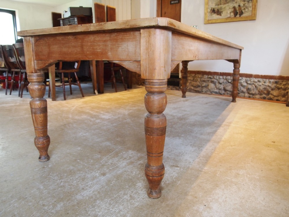 Table refectory farmhouse dining Victorian scrub top c1890 View IV