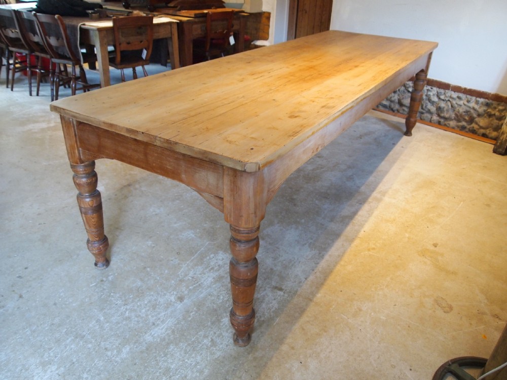 Table refectory farmhouse dining Victorian scrub top c1890 View V