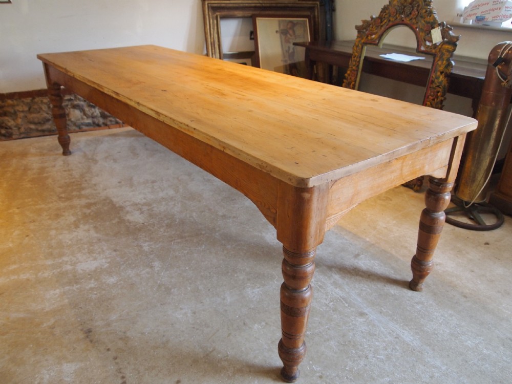 Table refectory farmhouse dining Victorian scrub top c1890 View VI