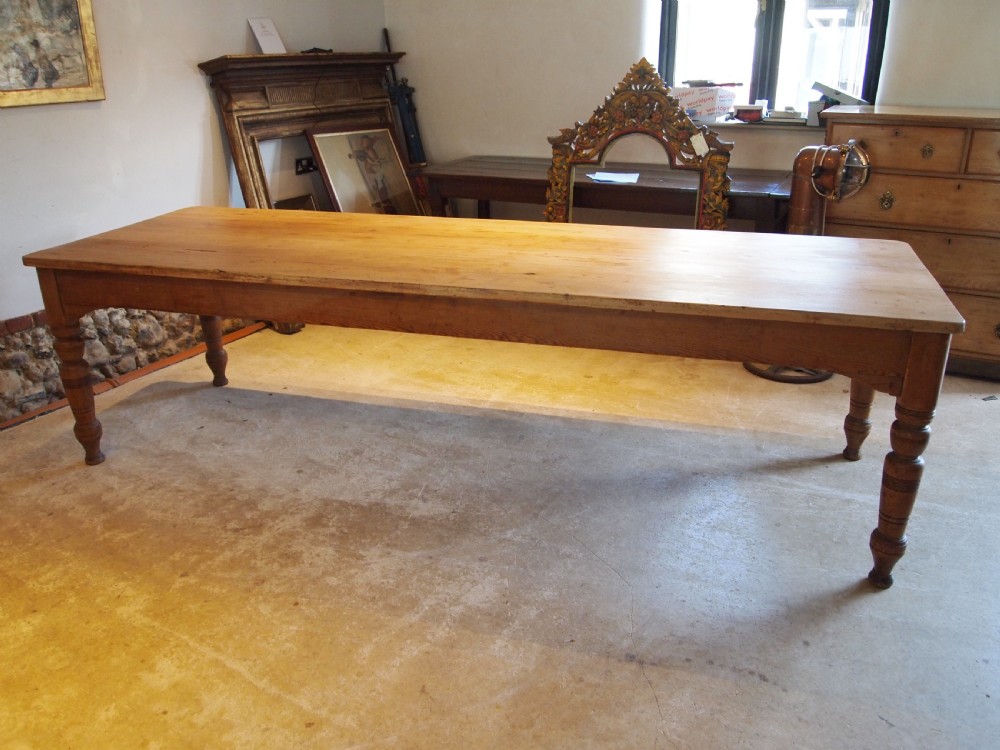 Table refectory farmhouse dining Victorian scrub top c1890 View VII
