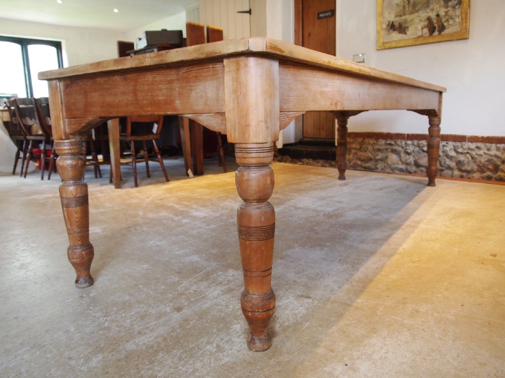 Table refectory farmhouse dining Victorian scrub top c1890 View VIII