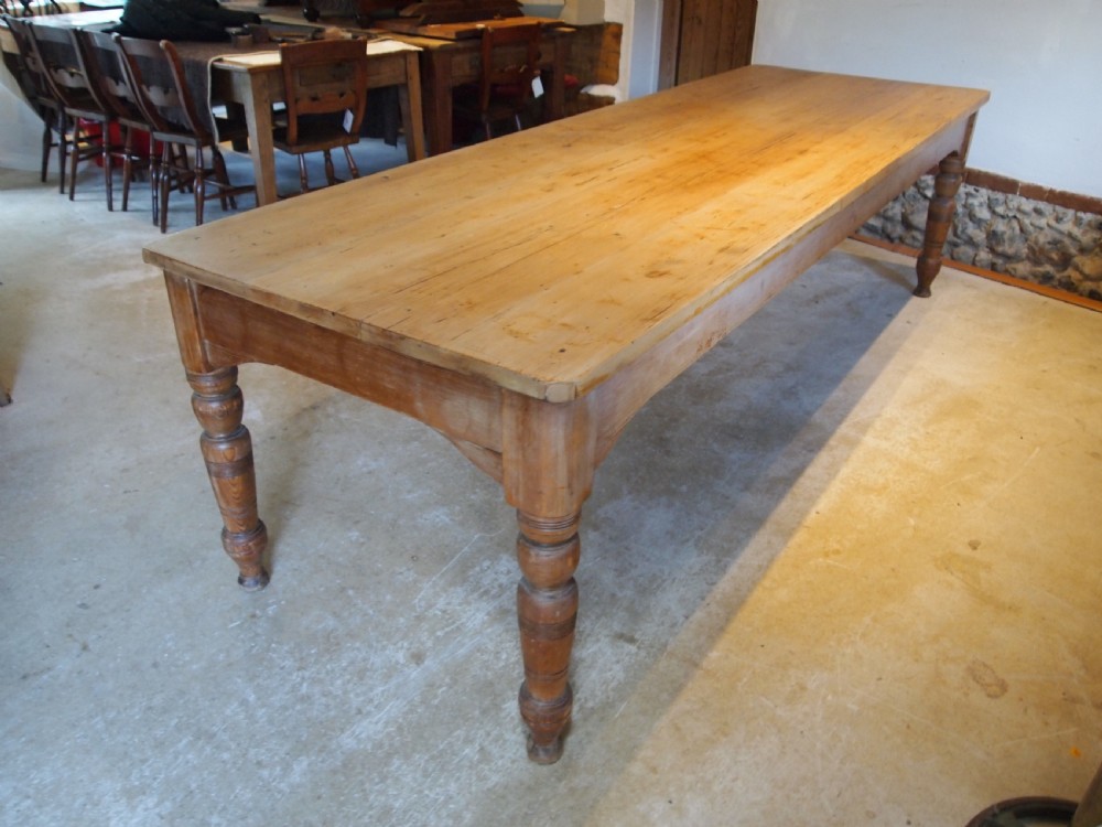 Table refectory farmhouse dining Victorian scrub top c1890 View XI