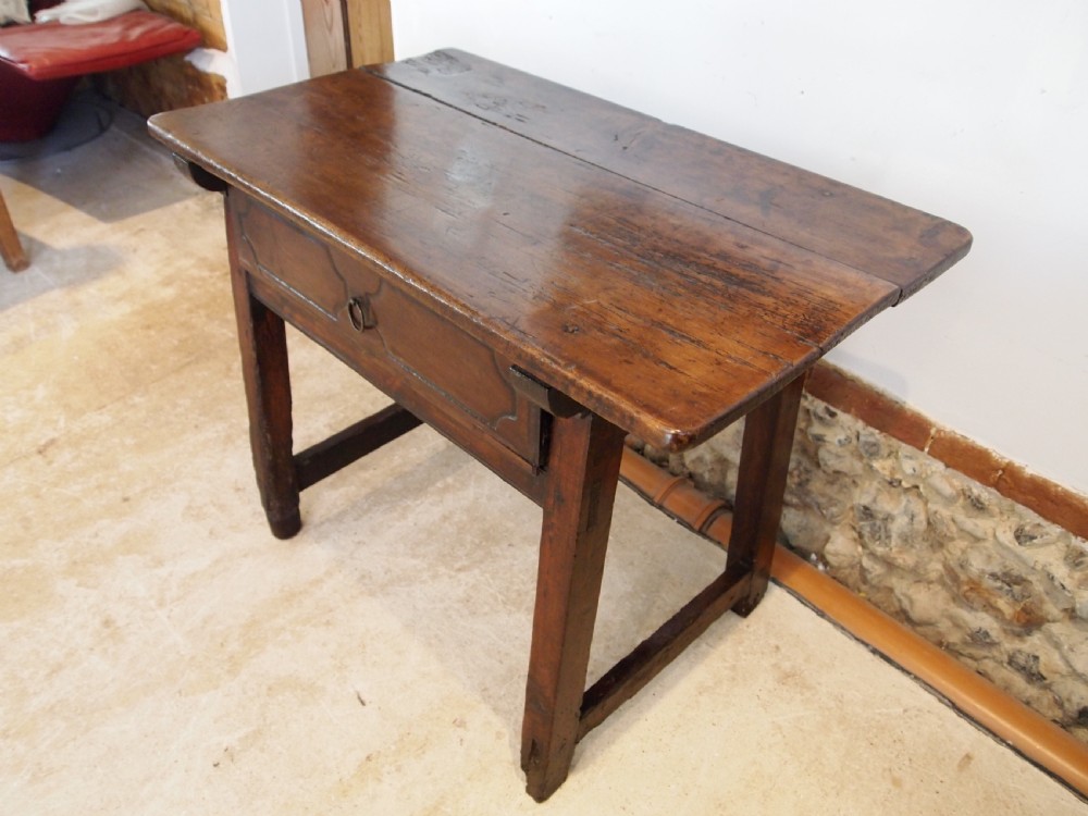 Table stunning rare Spanish Walnut 18th century side hall lamp c1750 View V