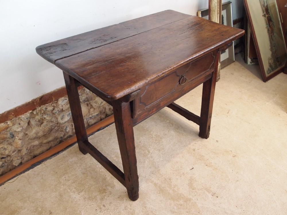 Table stunning rare Spanish Walnut 18th century side hall lamp c1750 View IX