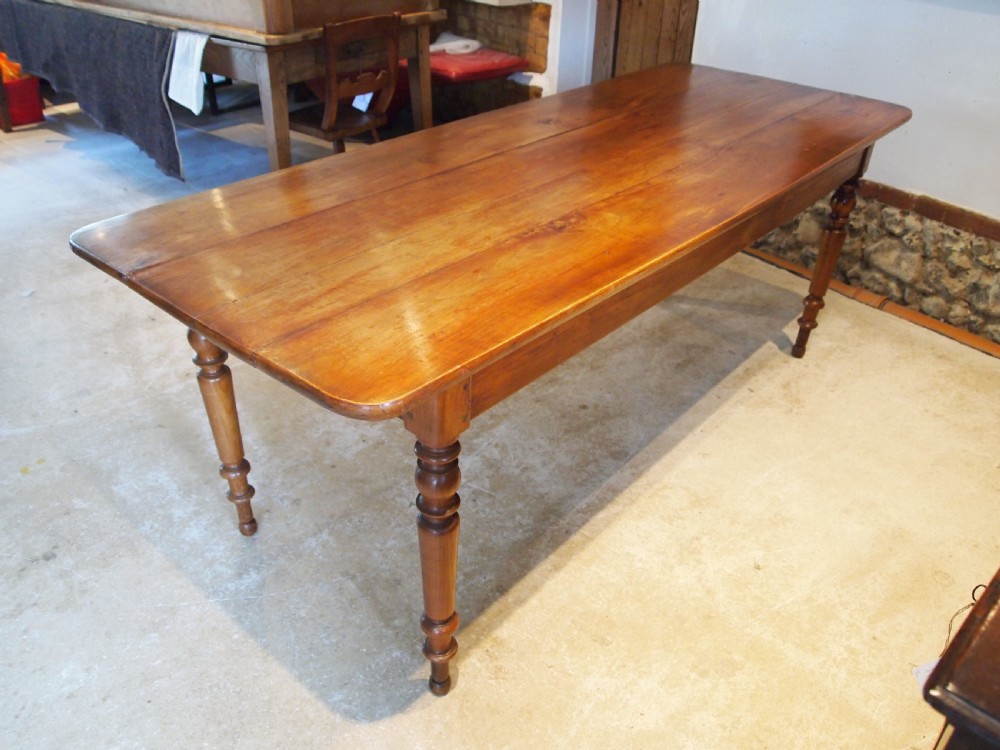 Table stunning French Cherry refectory farmhouse dining extending c1870 View II