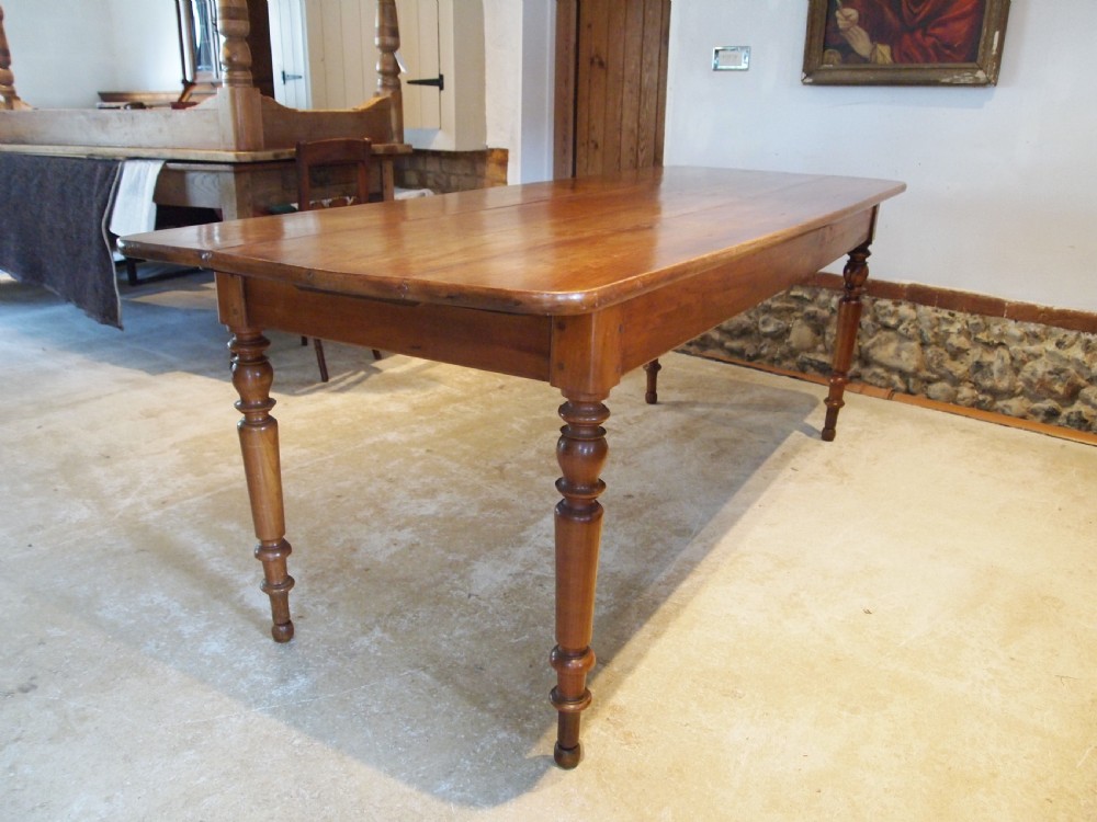 Table stunning French Cherry refectory farmhouse dining extending c1870 View III