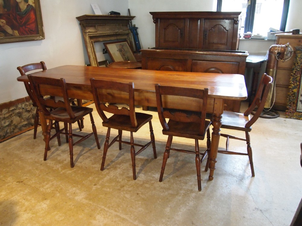 Table stunning French Cherry refectory farmhouse dining extending c1870 View IV