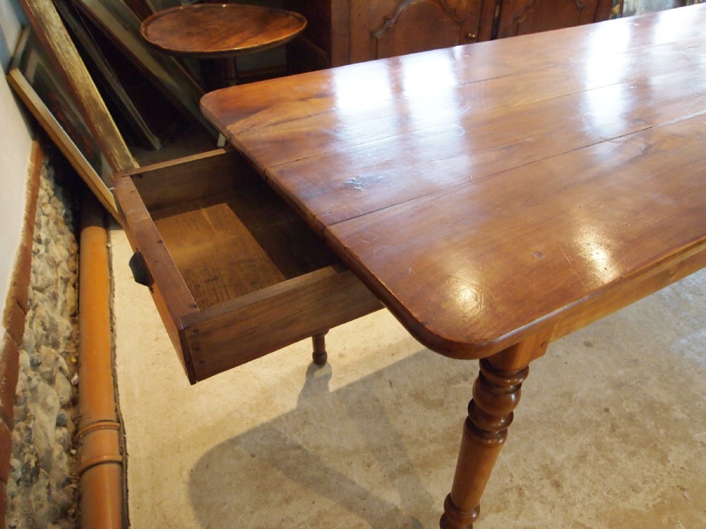 Table stunning French Cherry refectory farmhouse dining extending c1870 View VI