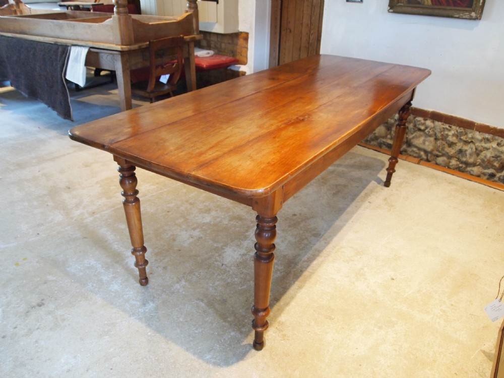 Table stunning French Cherry refectory farmhouse dining extending c1870 View XI