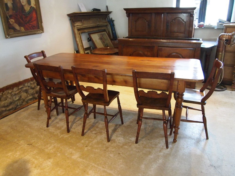 Table stunning French Cherry refectory farmhouse dining extending c1870 View XIII