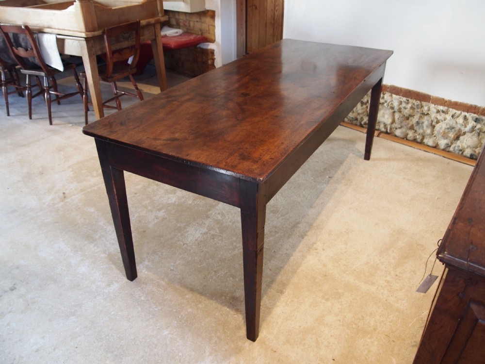 Table rare single plank Walnut French refectory dining table c1840