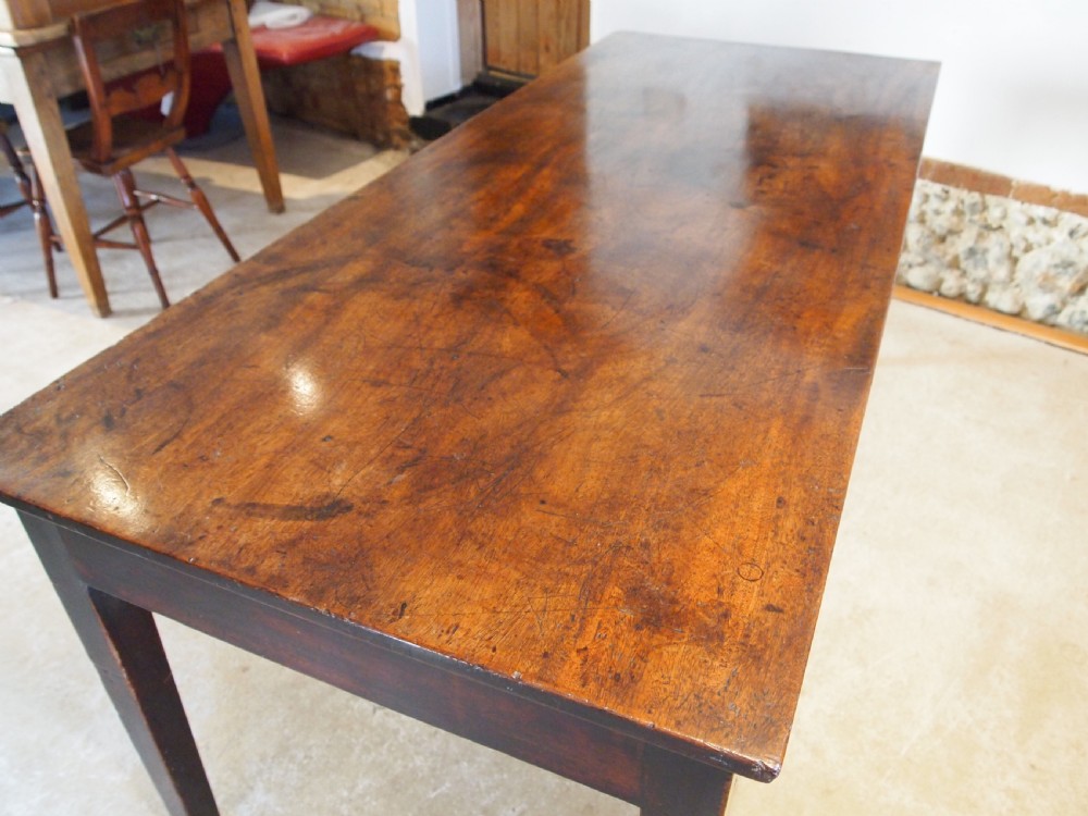 Table rare single plank Walnut French refectory dining table c1840 View III