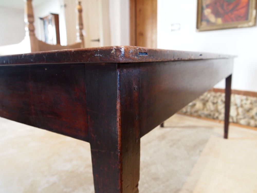 Table rare single plank Walnut French refectory dining table c1840 View IV