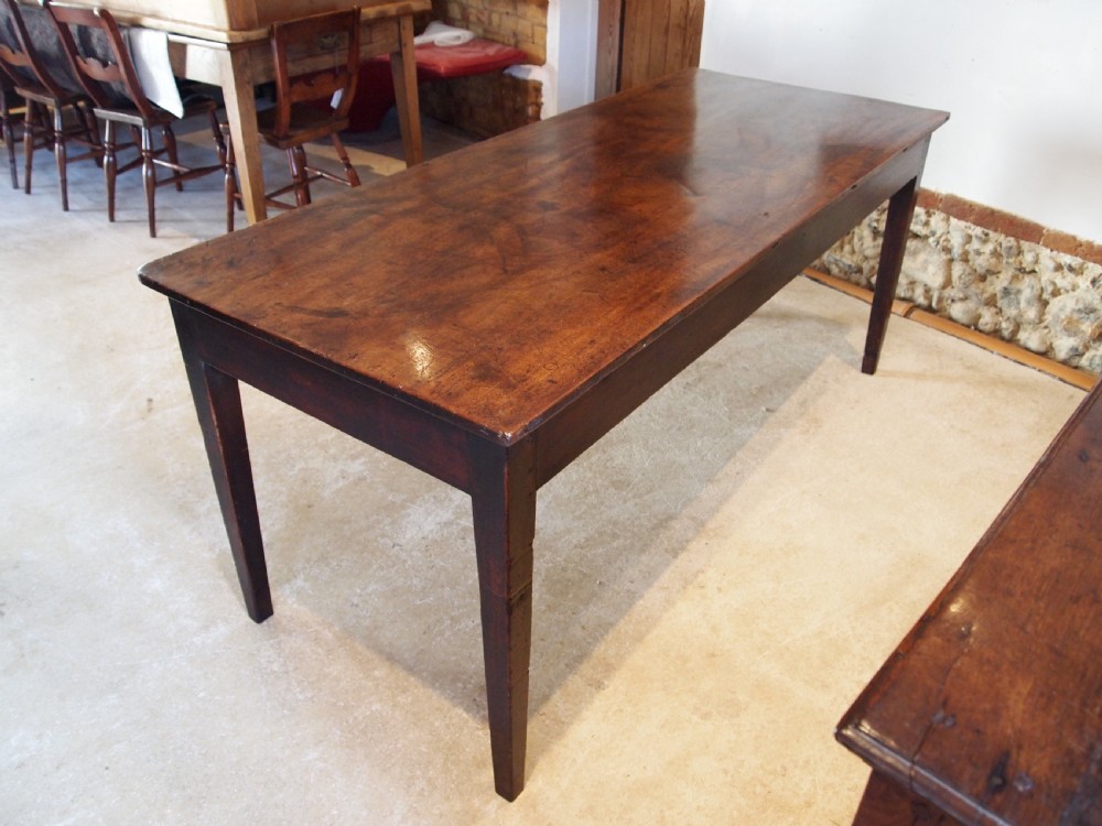 Table rare single plank Walnut French refectory dining table c1840 View VI