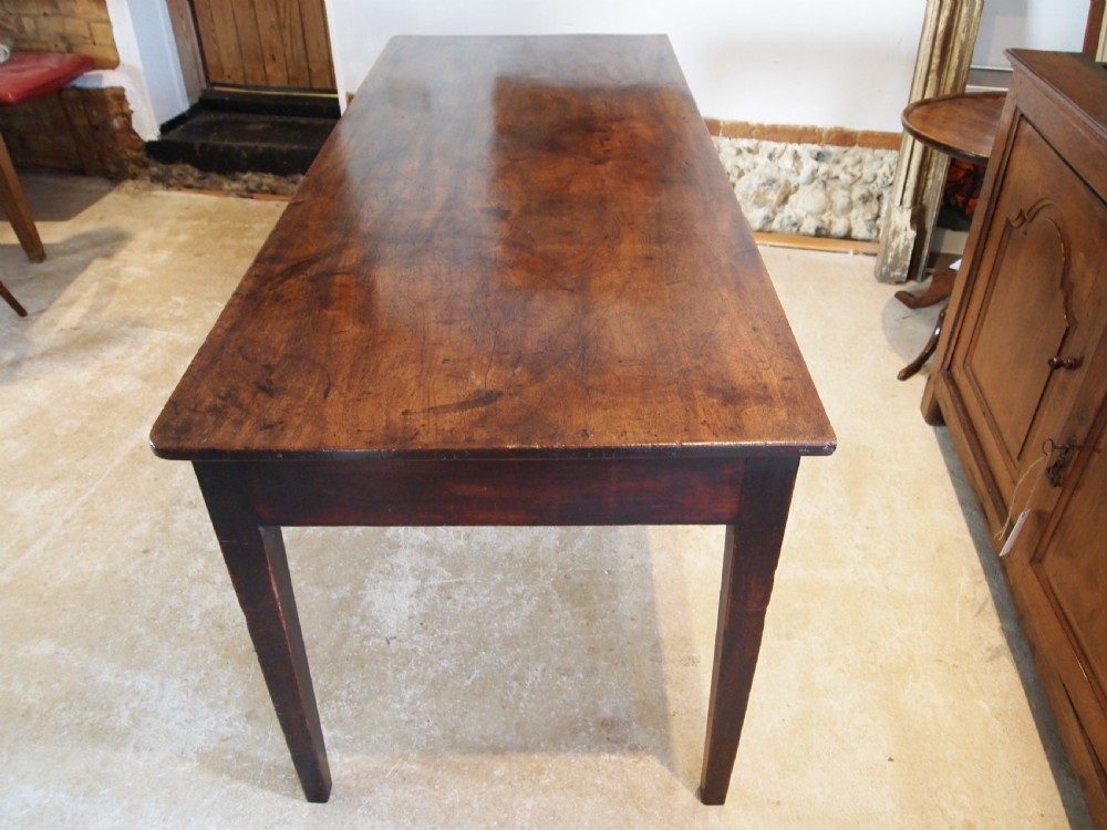 Table rare single plank Walnut French refectory dining table c1840 View VII