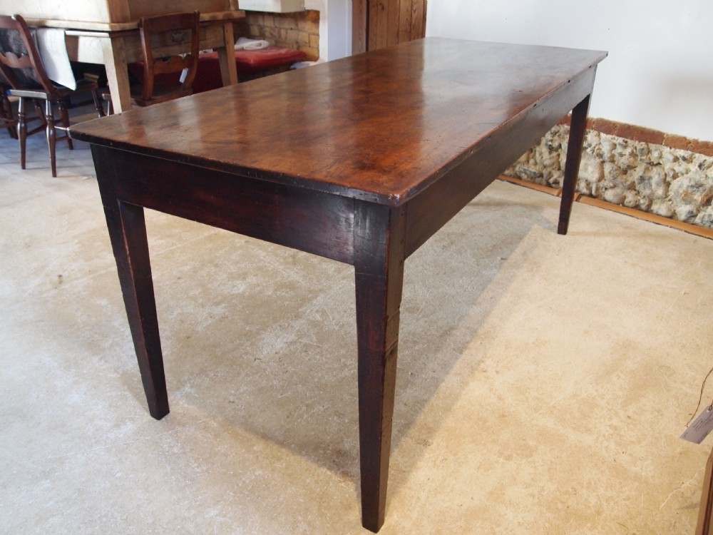 Table rare single plank Walnut French refectory dining table c1840 View VIII