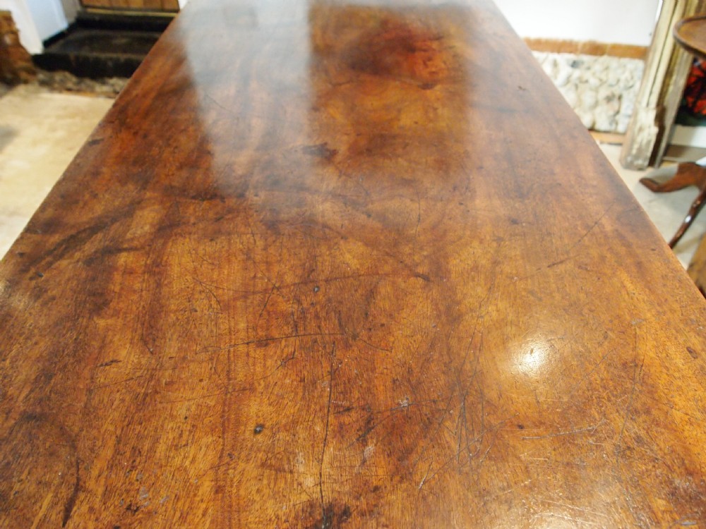 Table rare single plank Walnut French refectory dining table c1840 View IX