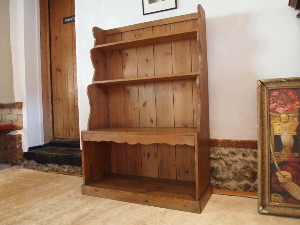 Bookcase wonderful Edwardian Pine waterfall bookcase c1910