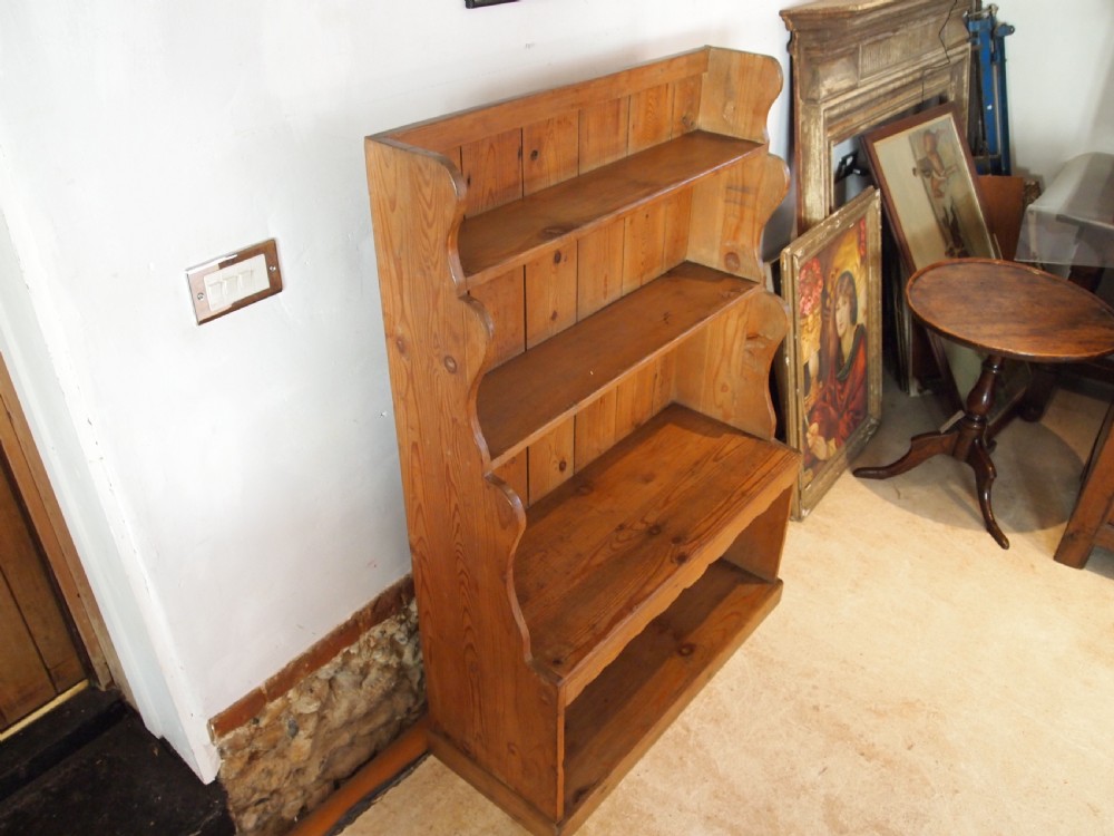 Bookcase wonderful Edwardian Pine waterfall bookcase c1910 View II