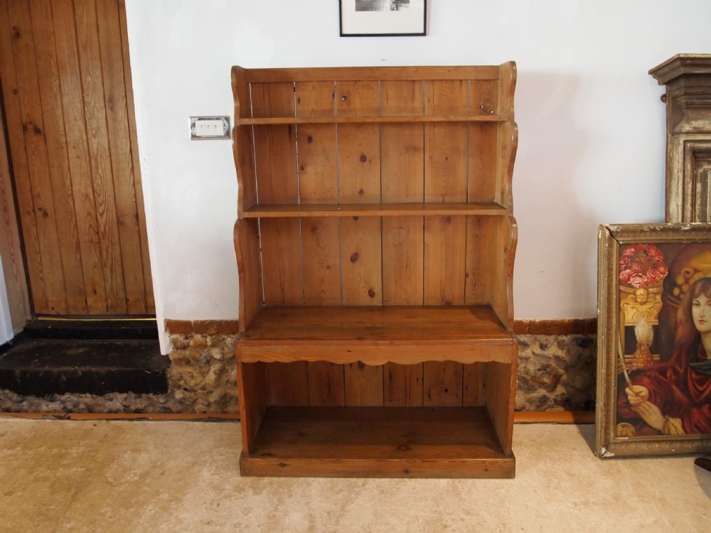 Bookcase wonderful Edwardian Pine waterfall bookcase c1910 View IV