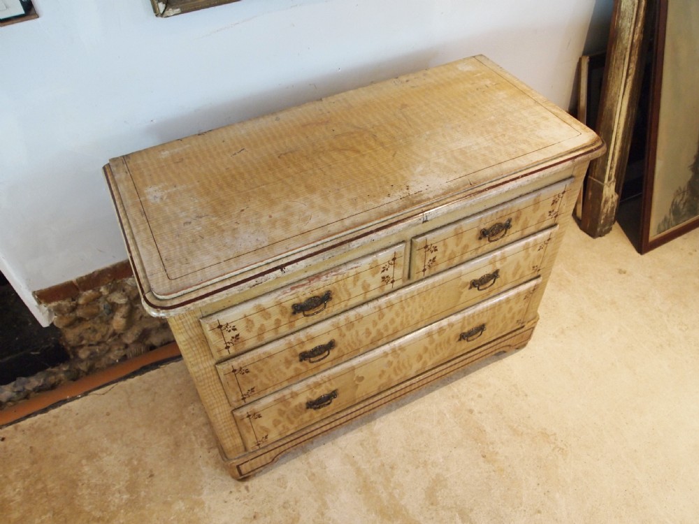 Chest of drawers Victorian Pine original paint c1870 View XI