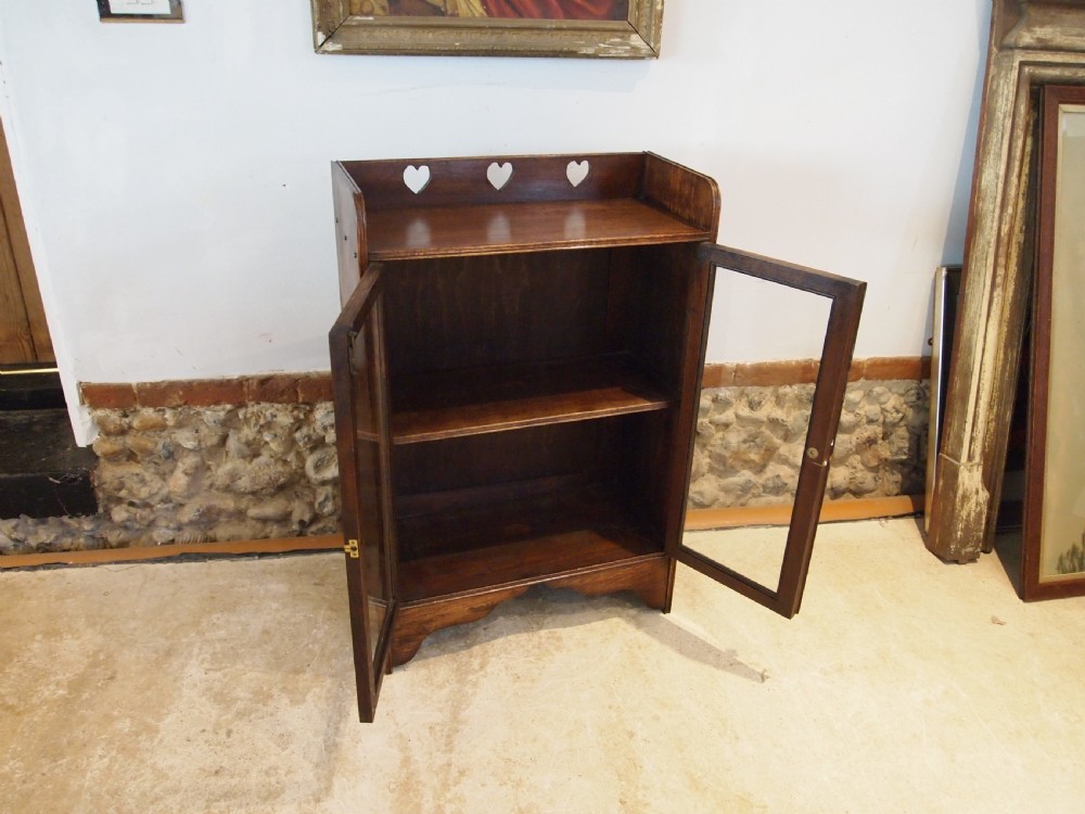 Bookcase display Arts and Crafts Oak c1900 View III