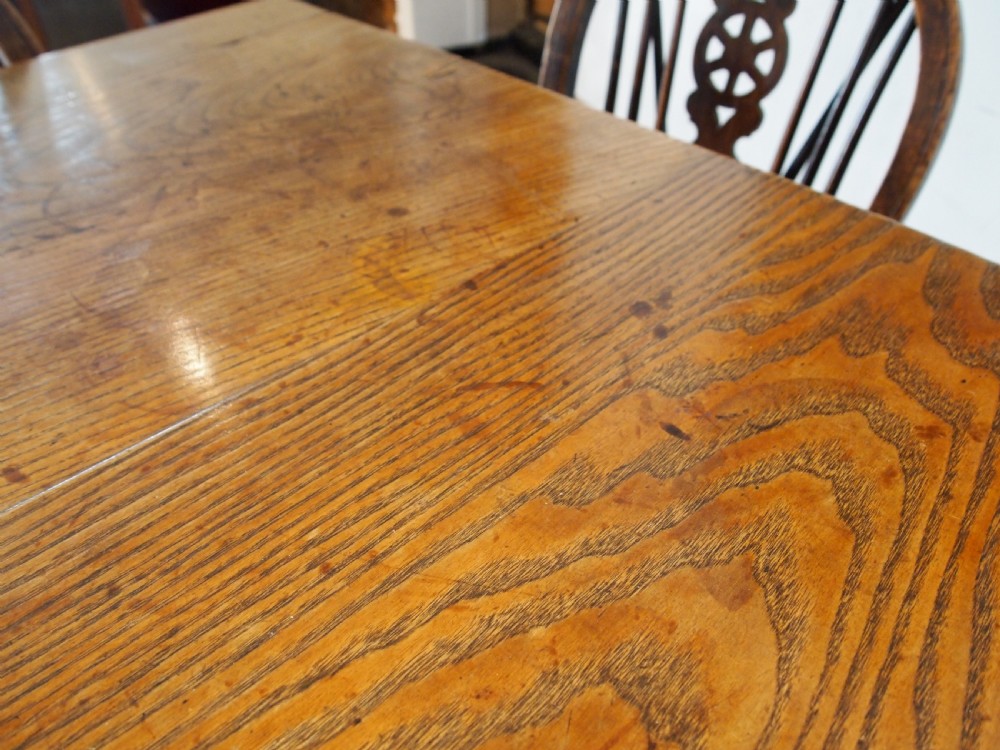 Table rare English Ash refectory farmhouse dining c1840 View X