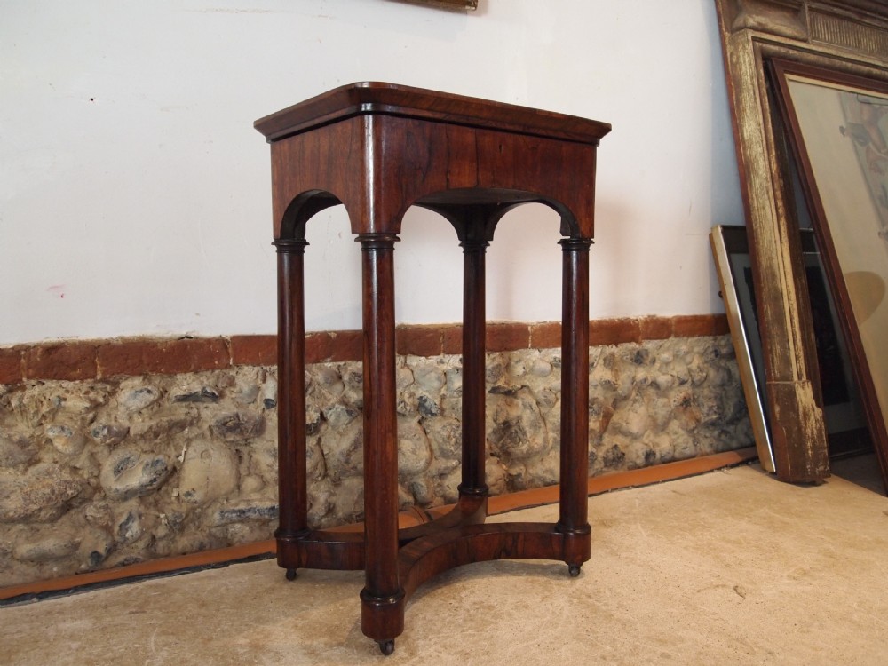 Table fine Rosewood lamp hall work side c1840 View III