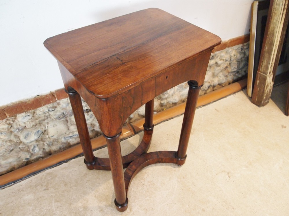 Table fine Rosewood lamp hall work side c1840 View V