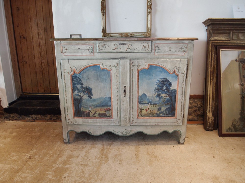 Cupboard dresser rare French Chestnut original paint c1780 View XII