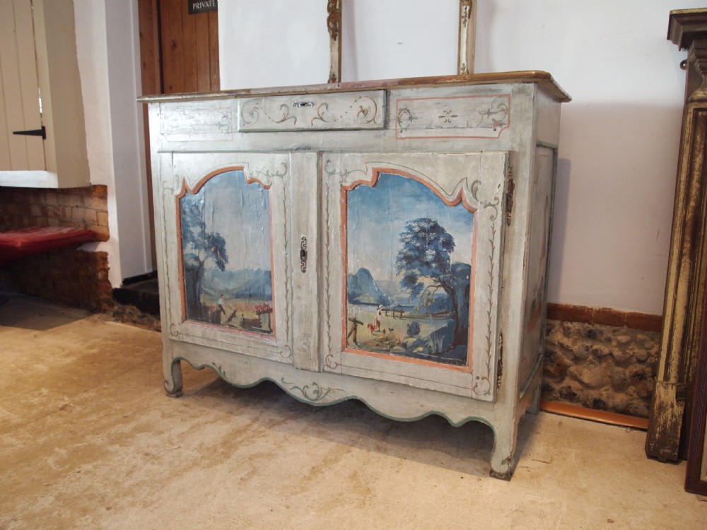 Cupboard dresser rare French Chestnut original paint c1780 View XIII