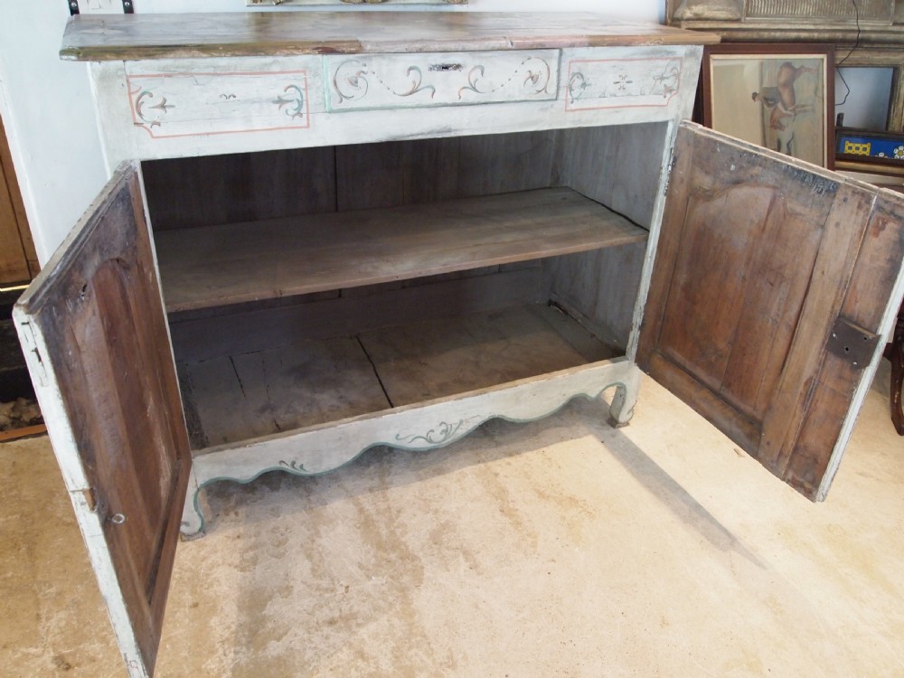 Cupboard dresser rare French Chestnut original paint c1780 View XIV