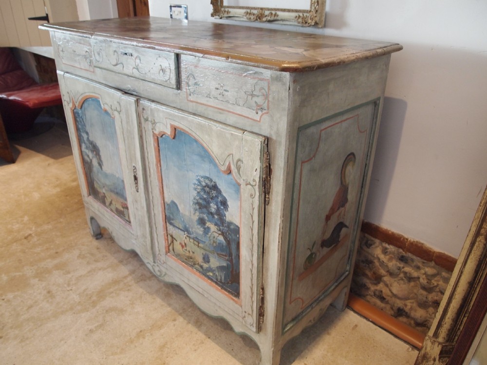 Cupboard dresser rare French Chestnut original paint c1780 View XV