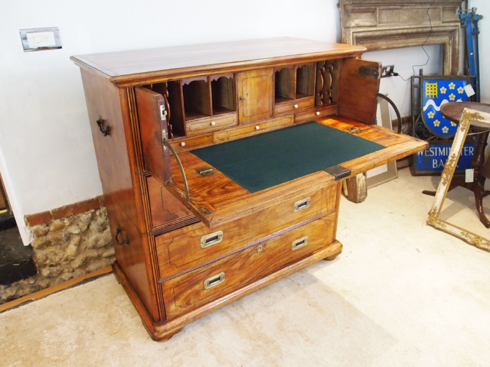 Chest of drawers stunning Victorian Military campaign Camphor c1860 View II