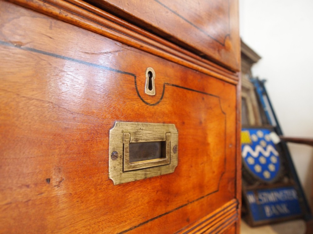 Chest of drawers stunning Victorian Military campaign Camphor c1860 View V