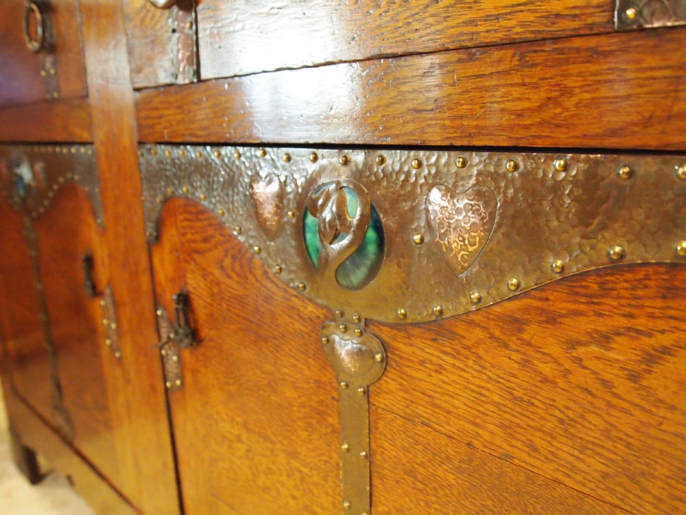Sideboard dresser outstanding Arts and Crafts Oak Wolfe and Hollander c1900 View VIII