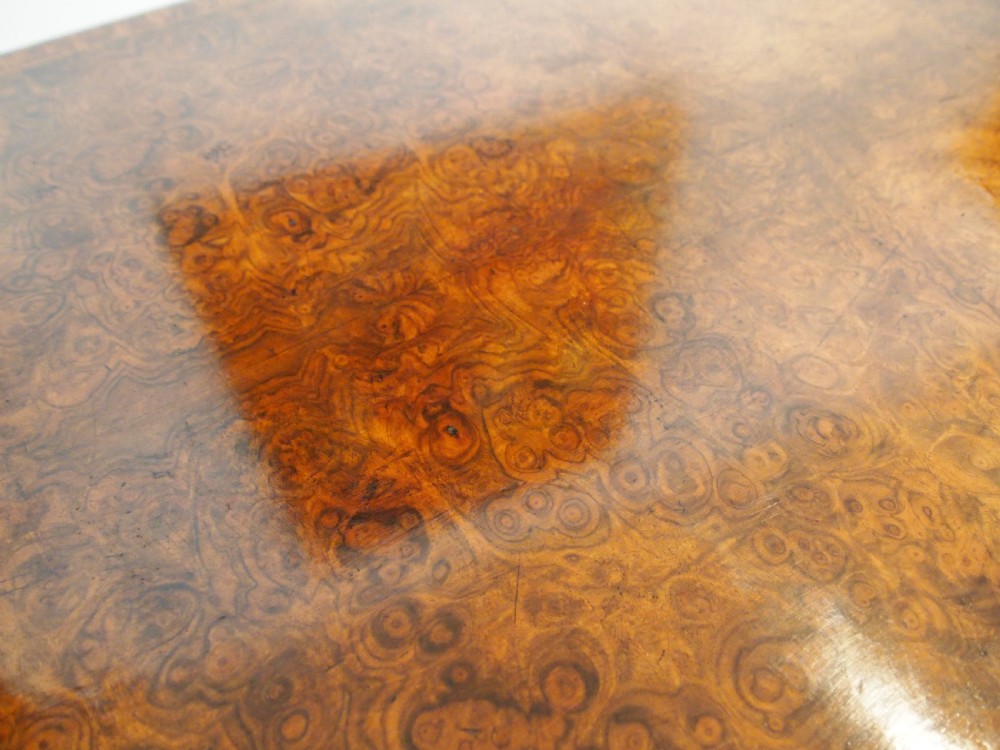 Table stunning Victorian burr Walnut sofa side hall lamp c1870 View IV