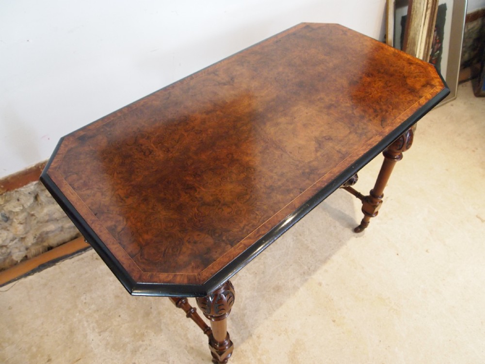 Table stunning Victorian burr Walnut sofa side hall lamp c1870 View XII