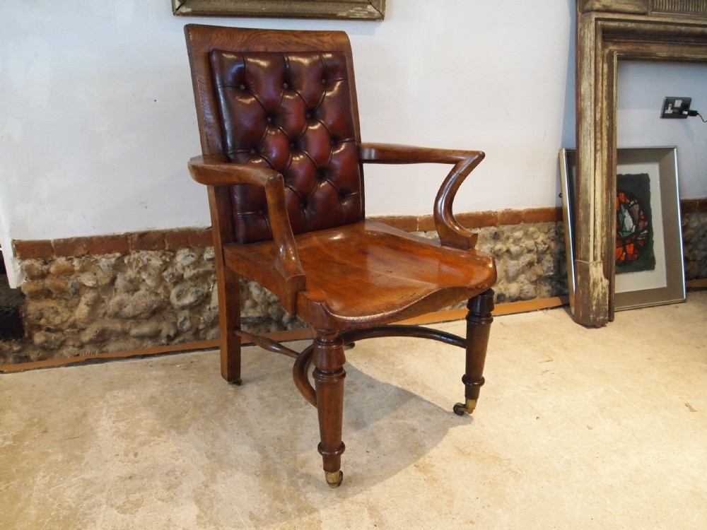 Chair stunning desk library Victorian Oak T. Wilson London c1860