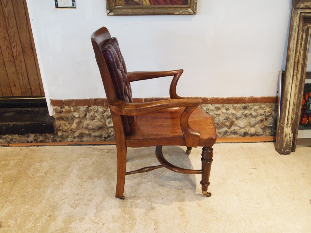 Chair stunning desk library Victorian Oak T. Wilson London c1860 View III