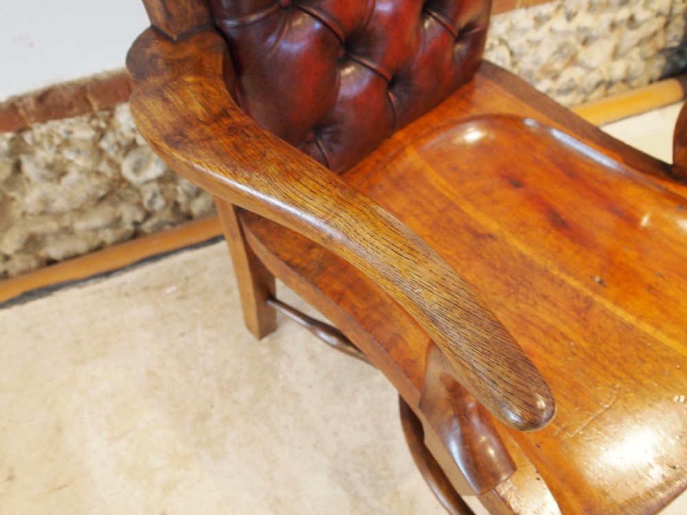 Chair stunning desk library Victorian Oak T. Wilson London c1860 View VI