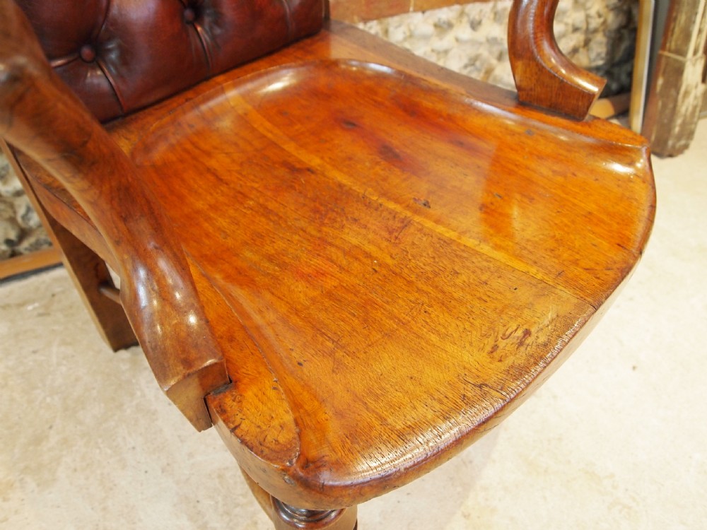 Chair stunning desk library Victorian Oak T. Wilson London c1860 View IX