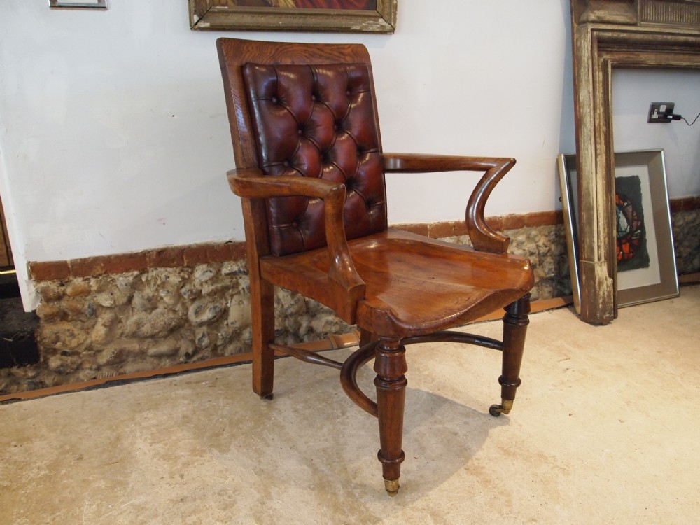 Chair stunning desk library Victorian Oak T. Wilson London c1860 View X