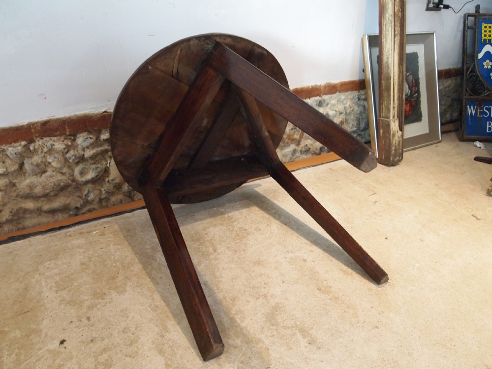 Table rare Victorian Cherry cricket or tavern table c1850 View V