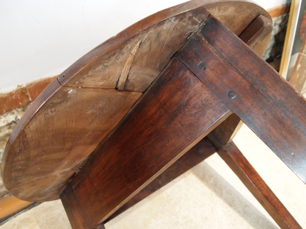 Table rare Victorian Cherry cricket or tavern table c1850 View VII