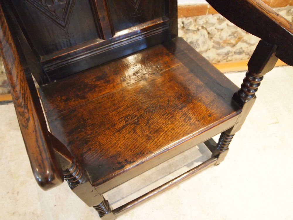 Chair stunning Oak Wainscot Yorkshire/Derbyshire Charles II c1660 View III